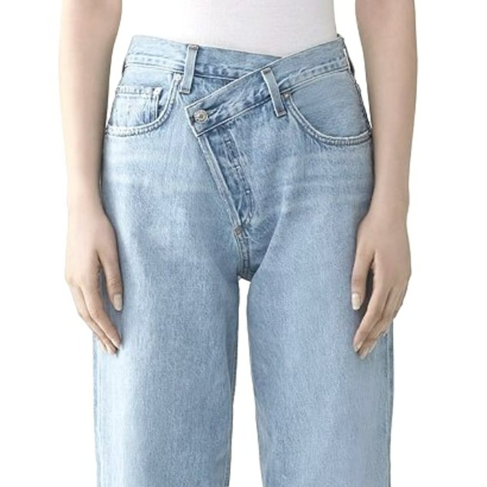 Agolde, Criss cross straight jeans. Size 25.